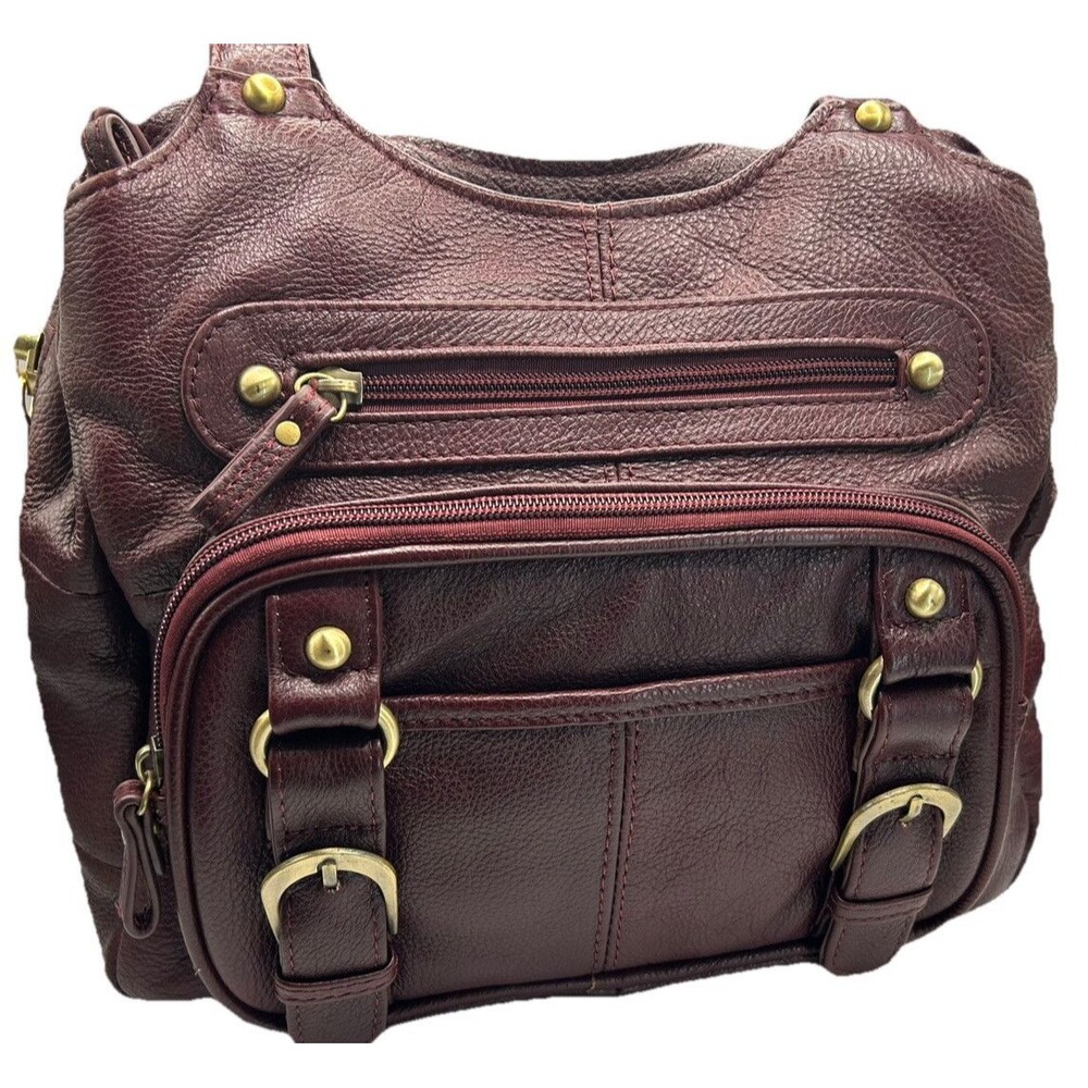 Roma Leather Locking Concealment Purse - CCW Concealed Carry Gun Shoulder Bag